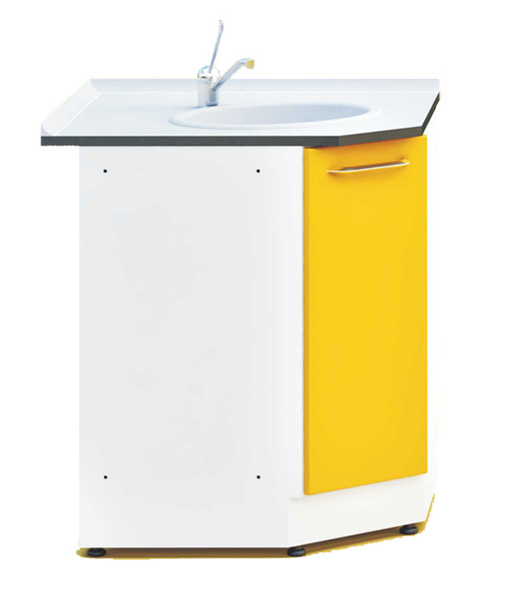 ERMetal-Clinical-Cabinet-Corner-Unit-W/Sink-W/-1-Shelf-(Compact-Top)