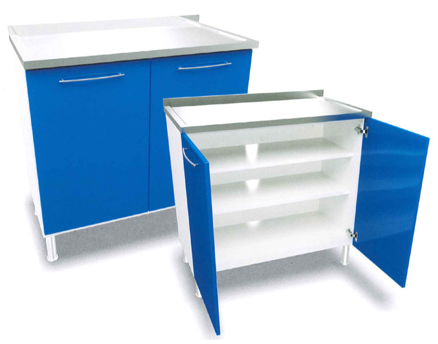 ERMetal-Plaster-Bench-W/-2-Doors,-2-Shelves-W/-S/S-Top-(100-Cm)