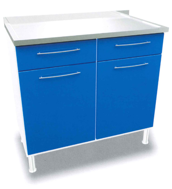 ERMetal-Plaster-Bench-W/2-Doors,-1-Shelf---2-Drawers-S/S-Top-(100Cm)