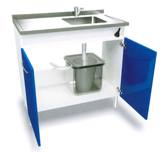 ERMetal-Plaster-Bench-W/Single-Sink---2-Doors-W/-S/S-Top-(100Cm)